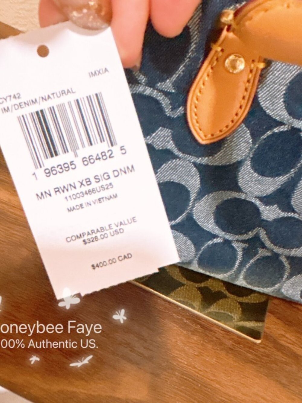 Mini Rowan Crossbody Bag In Signature Denim CY742 - Picture 4 of 14